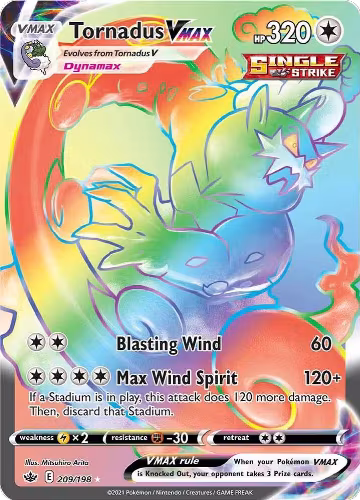Tornadus VMAX (Secret) (209/198), Chilling Reign — Pokémon card price