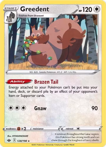 Greedent (128/198), Chilling Reign — Pokémon card price