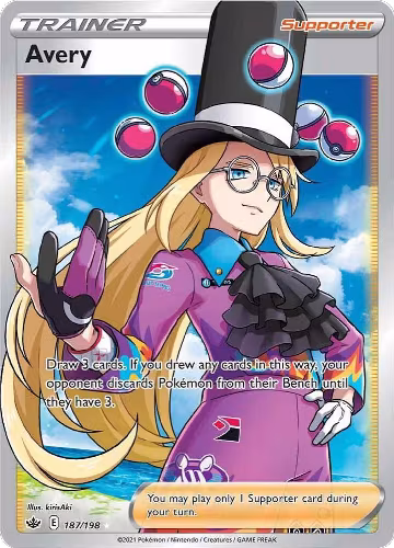 Avery (Full Art) (187/198), Chilling Reign — Pokémon card price