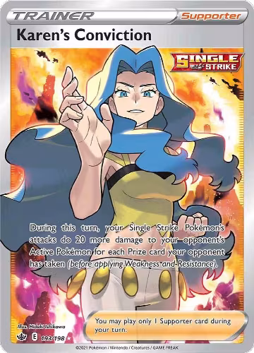Karen's Conviction (Full Art) (193/198), Chilling Reign — Pokémon card price