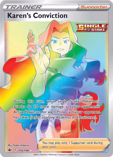 Karen's Conviction (Secret) (216/198), Chilling Reign — Pokémon card price