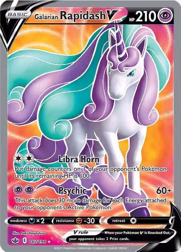 Galarian Rapidash V (Full Art) (167/198), Chilling Reign — Pokémon card price