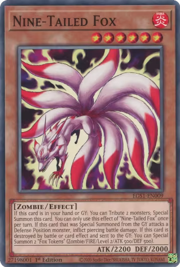 Nine-Tailed Fox (EGS1-EN009), Egyptian God Deck: Slifer the Sky Dragon — Yu-Gi-Oh! card price