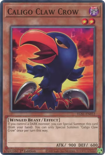 Caligo Claw Crow (EGS1-EN012), Egyptian God Deck: Slifer the Sky Dragon — Yu-Gi-Oh! card price