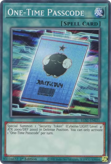 One-Time Passcode (EGS1-EN031), Egyptian God Deck: Slifer the Sky Dragon — Yu-Gi-Oh! card price