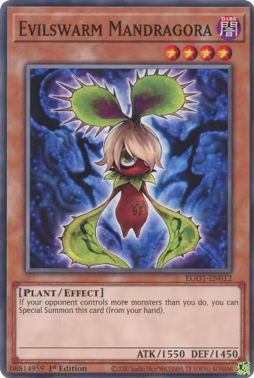 Evilswarm Mandragora (EGO1-EN012), Egyptian God Deck: Obelisk the Tormentor — Yu-Gi-Oh! card price