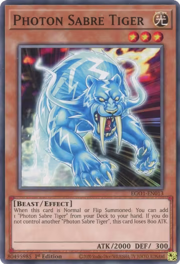 Photon Sabre Tiger (EGO1-EN013), Egyptian God Deck: Obelisk the Tormentor — Yu-Gi-Oh! card price
