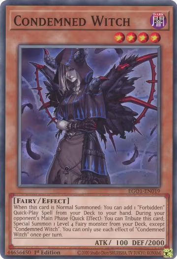 Condemned Witch (EGO1-EN019), Egyptian God Deck: Obelisk the Tormentor — Yu-Gi-Oh! card price