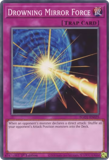 Drowning Mirror Force (EGO1-EN035), Egyptian God Deck: Obelisk the Tormentor — Yu-Gi-Oh! card price