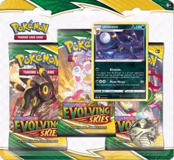Evolving Skies 3 Pack Blister [Umbreon], Evolving Skies — Pokémon sealed product price