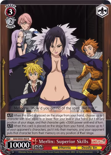 Merlin: Superior Skills (SDS/SX03-063 R), The Seven Deadly Sins — Weiß Schwarz card price