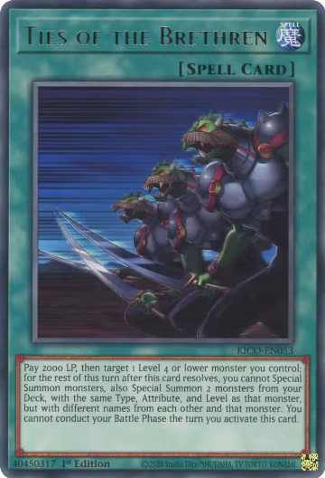 Ties of the Brethren (KICO-EN053), King's Court — Yu-Gi-Oh! card price