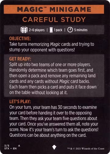 Magic Minigame: Careful Study (4), Strixhaven: School of Mages — Magic card price