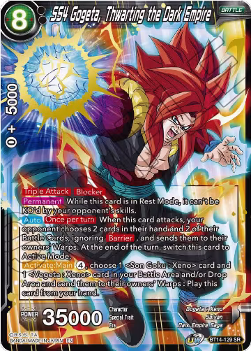 SS4 Gogeta, Thwarting the Dark Empire (BT14-129), Cross Spirits — DB Super card price