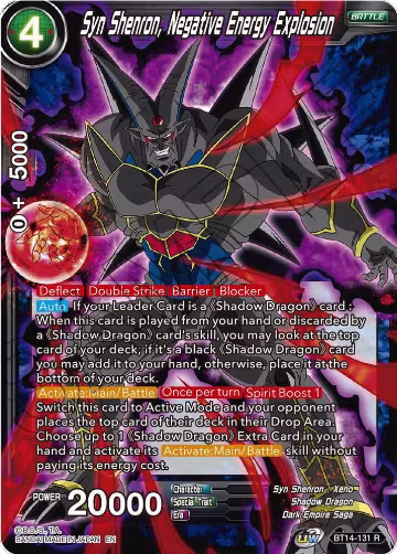 Syn Shenron, Negative Energy Explosion (BT14-131), Cross Spirits — DB Super card price