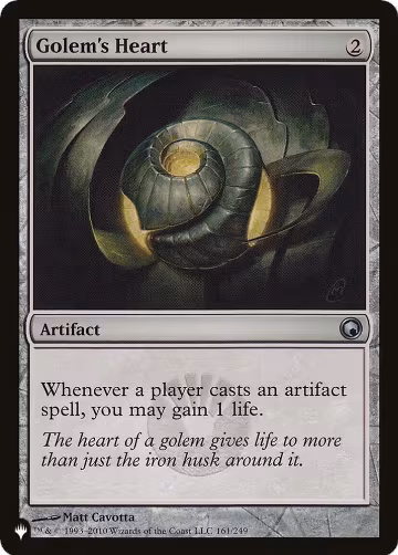 Golem's Heart (161/249), The List Reprints — Magic card price
