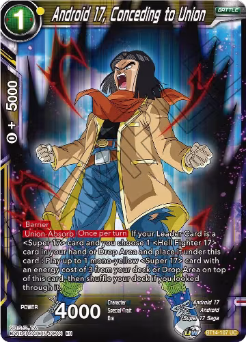 Android 17, Conceding to Union (BT14-107), Cross Spirits — DB Super card price