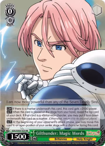 Gilthunder: Magic Words (SDS/SX03-025 RR), The Seven Deadly Sins — Weiß Schwarz card price