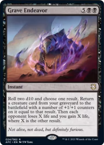 Grave Endeavor (24), Commander: Adventures in the Forgotten Realms — Magic card price