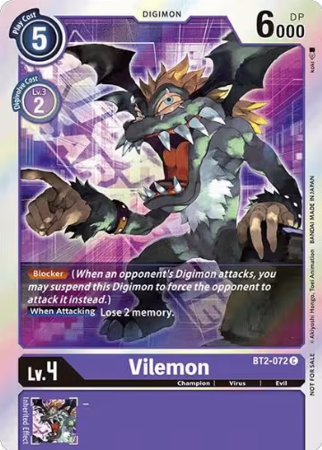Vilemon - BT2-072 (Event Pack 1) (BT2-072 C), Release Special Booster 1.0 — Digimon card price
