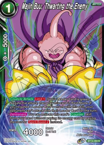 Majin Buu, Thwarting the Enemy (BT14-083), Cross Spirits — DB Super card price