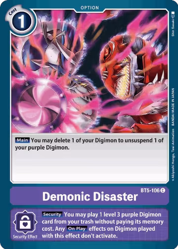 Demonic Disaster (BT5-106 C), Battle of Omni — Digimon card price