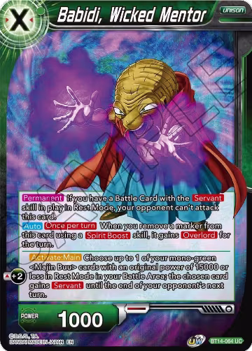 Babidi, Wicked Mentor (BT14-064), Cross Spirits — DB Super card price