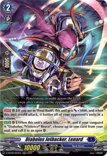 Diabolos Jetbacker, Lenard (D-BT02/004EN), D-BT02: A Brush with the Legends — Vanguard card price