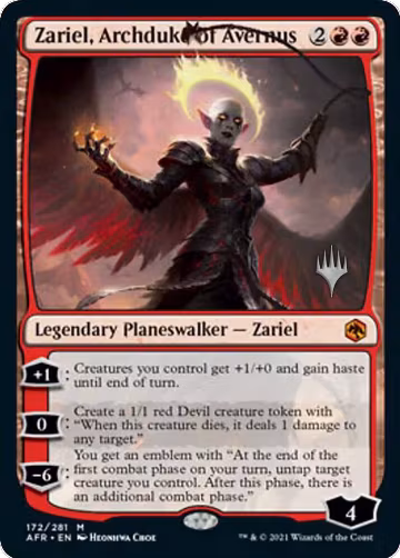Zariel, Archduke of Avernus (172), Promo Pack: Adventures in the Forgotten Realms — Magic card price