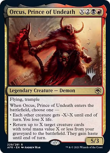 Orcus, Prince of Undeath (229), Promo Pack: Adventures in the Forgotten Realms — Magic card price
