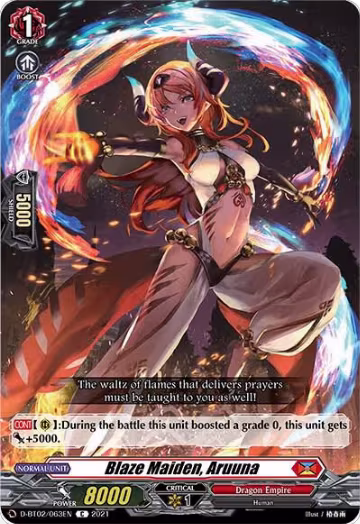 Blaze Maiden, Aruuna (D-BT02/063EN), D-BT02: A Brush with the Legends — Vanguard card price
