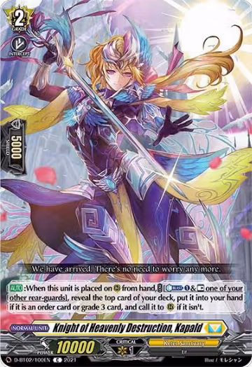 Knight of Heavenly Destruction, Kapald (D-BT02/100EN), D-BT02: A Brush with the Legends — Vanguard card price