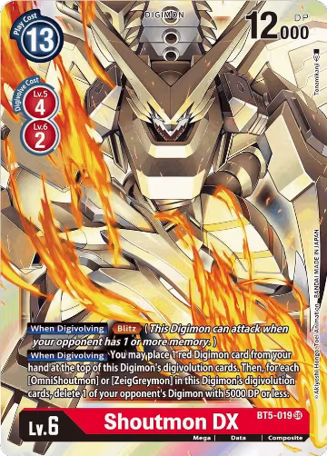 Shoutmon DX (BT5-019 SR), Battle of Omni — Digimon card price