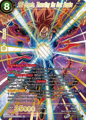 SS4 Gogeta, Thwarting the Dark Empire (SPR) (BT14-129), Cross Spirits — DB Super card price