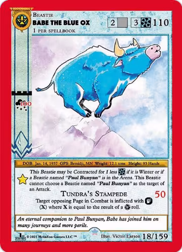 Babe The Blue Ox (18), Cryptid Nation: First Edition — MetaZoo card price
