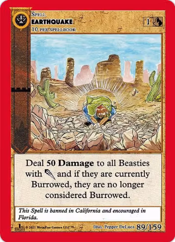 Earthquake (89), Cryptid Nation: First Edition — MetaZoo card price
