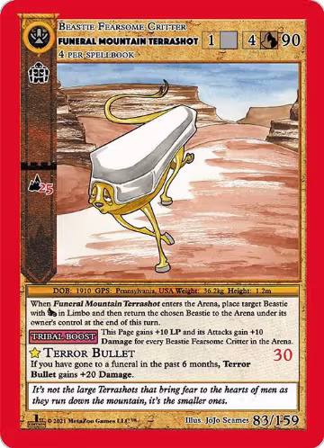 Funeral Mountain Terrashot (83), Cryptid Nation: First Edition — MetaZoo card price