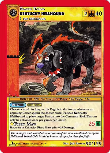 Kentucky Hellhound (90), Cryptid Nation: First Edition — MetaZoo card price