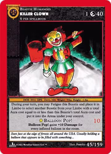Killer Clown (45), Cryptid Nation: First Edition — MetaZoo card price
