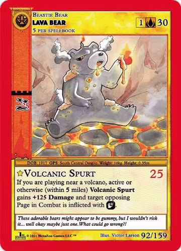 Lava Bear (92), Cryptid Nation: First Edition — MetaZoo card price