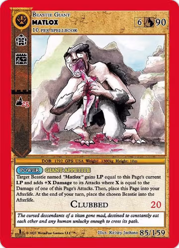 Matlox (85), Cryptid Nation: First Edition — MetaZoo card price