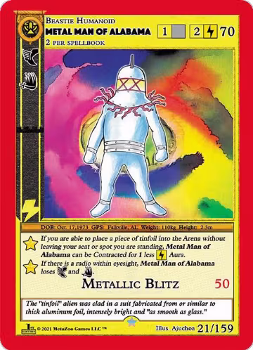 Metal Man of Alabama (21), Cryptid Nation: First Edition — MetaZoo card price