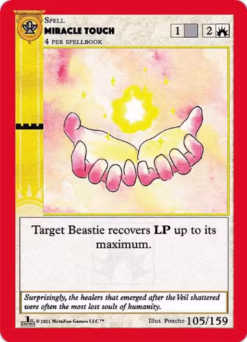 Miracle Touch (105), Cryptid Nation: First Edition — MetaZoo card price