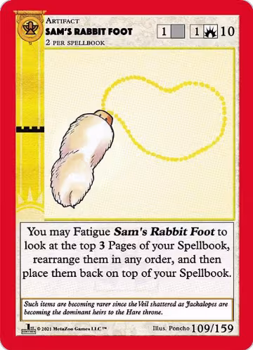 Sam's Rabbit Foot (109), Cryptid Nation: First Edition — MetaZoo card price