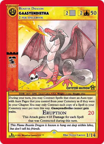 Gaasyendietha (1), Cryptid Nation: First Edition Release Event Deck — MetaZoo card price