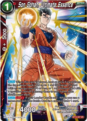 Son Gohan, Ultimate Essence (BT14-007), Cross Spirits — DB Super card price