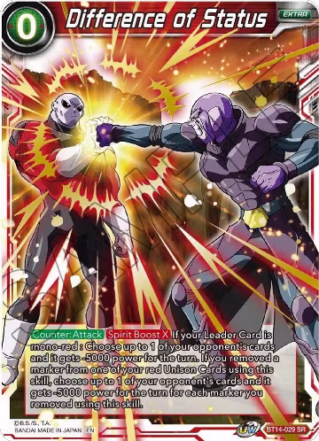 Difference of Status (BT14-029), Cross Spirits — DB Super card price