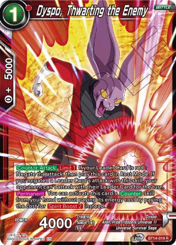 Dyspo, Thwarting the Enemy (BT14-019), Cross Spirits — DB Super card price