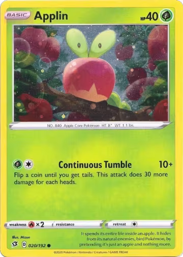 Applin - 020/192 (Cosmos Holo) (020/192), Blister Exclusives — Pokémon card price