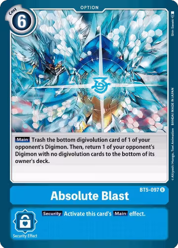 Absolute Blast (BT5-097 U), Battle of Omni — Digimon card price